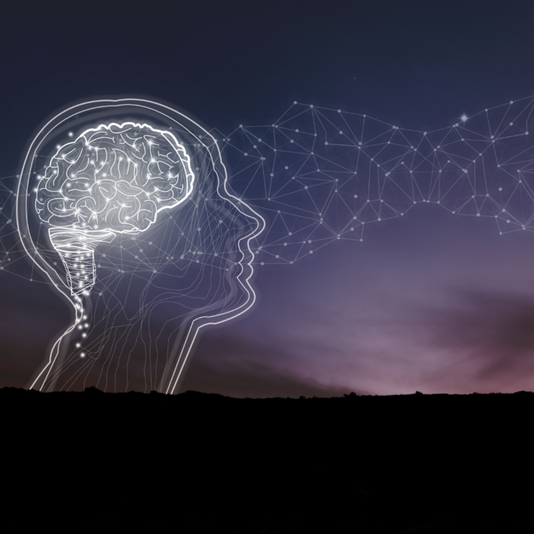 Brain lit up in night sky-Spitit, Soul, Body- Blog image